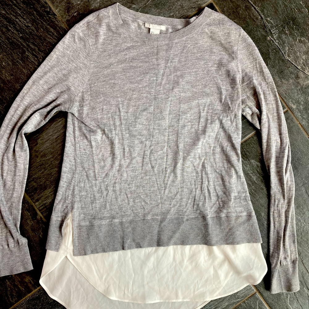 H&M women’s layered gray sweater